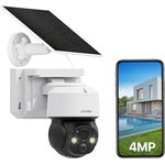 ZOSI 4MP WLAN Solar Überwachungskamera Außen, 355°/90° Schwenkbar Akku Kamera, PIR Erkennung, 2,4GHz WiFi, Farbnachtsicht, C2914W-SP