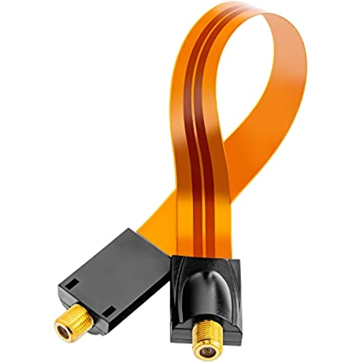 HB Digital 2x SAT Fensterdurchführung High-Quality GOLD + 4 x F-Stecker vergoldet + 4 x Gummitüllen für Fenster und Türen Ultra Flach - Preisvergleich – Bild 6