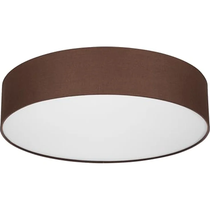 REV Deckenleuchte - Deckenlampe rund 50cm mit Stoff-Lampenschirm im Vintage-Look, braun - Ideal für Schlafzimmer & Wohnzimmer – Bild 1
