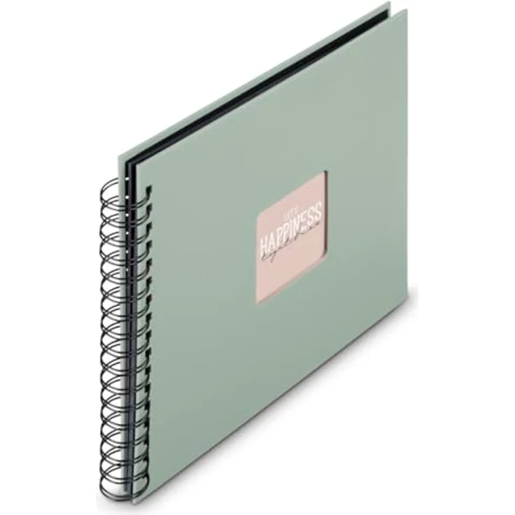 Hama Spiral-Album "Fine Art", 28x24 cm, 50 schwarze Seiten, Salbei, FSC-zertifiziert mit Einstecktasche im Cover – Bild 2