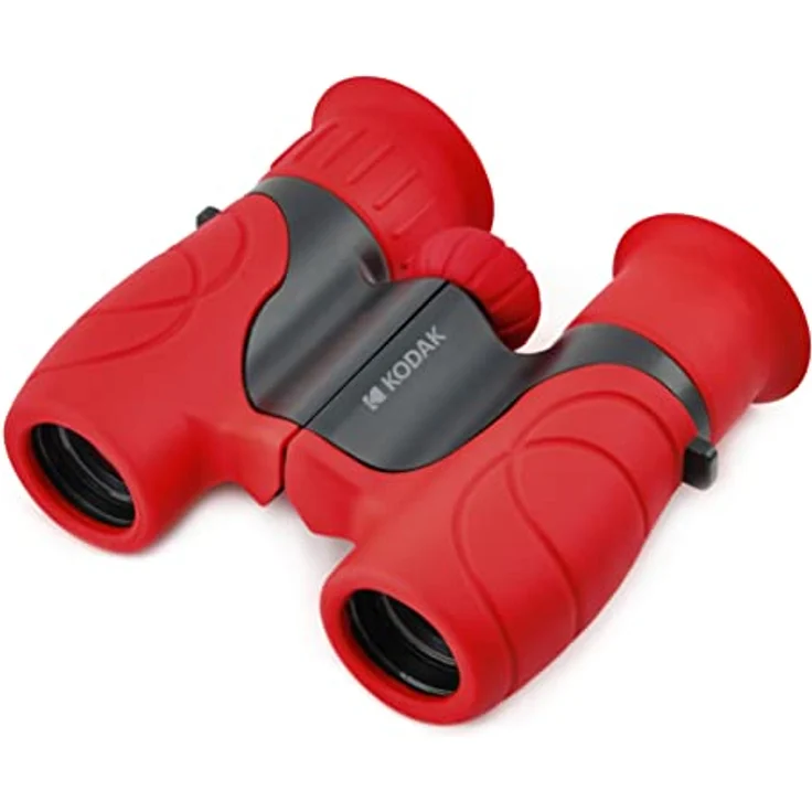 KODAK BCS100 Fernglas für Kinder, kompaktes Binokular für Kinder, weiches Radiergummi, 8-fache Vergrößerung, Rot – Bild 1
