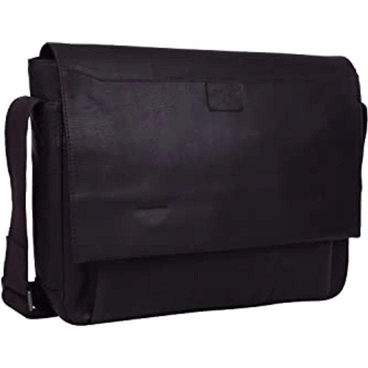 Strellson Brick Lane Jeremy Messenger LHF, rustikale Umhängetasche aus naturbelassenem Rindleder für Laptops, Braun – Bild 2