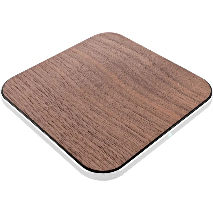 InLine Qi woodcharge, wireless fast charger, Smartphone kabellos laden, 5/7,5/10W/15W, Typ-C (15 W), Wireless Charger, Braun