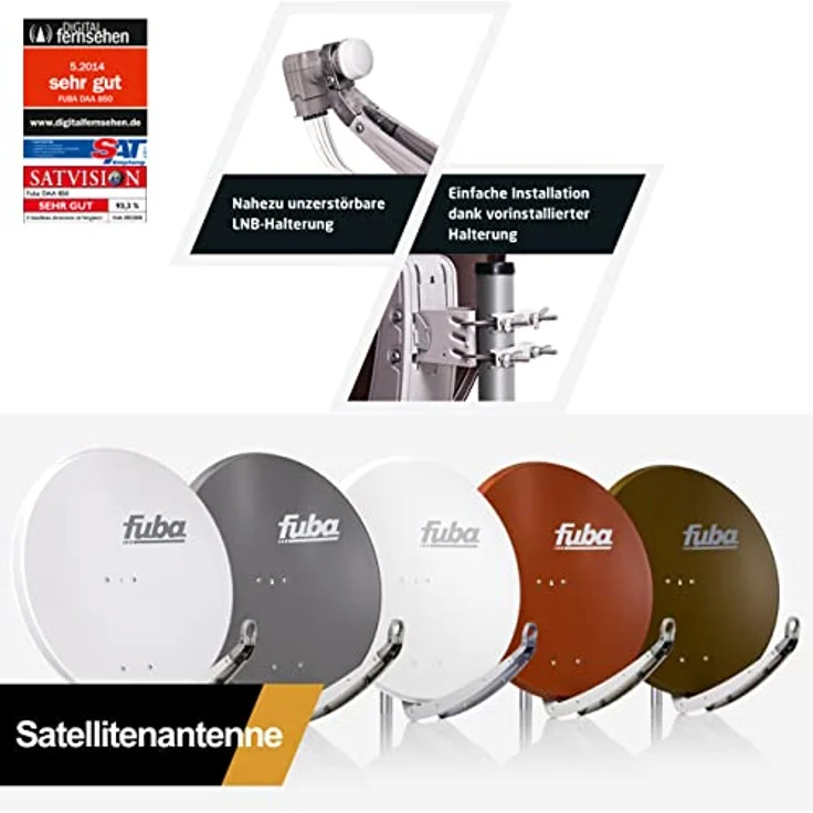 PremiumX Satelliten-Komplettanlage Fuba DAA 850 W, Aluminium Satellitenschüssel in Weiß mit 5-12 Multischalter und Quattro LNB für 12 Teilnehmer – Bild 5