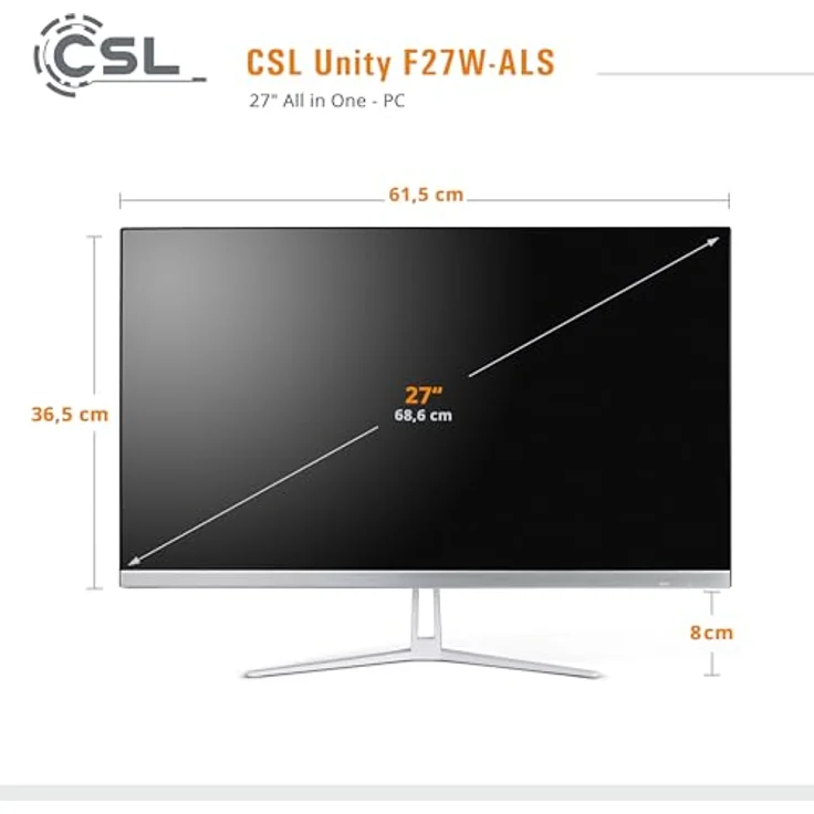 CSL-Computer Unity F27W-ALS All-in-One-PC - 27 Zoll Full HD, Intel N200 CPU, 2000 GB SSD, 32 GB RAM, Windows 11 Pro, weiß – Bild 2