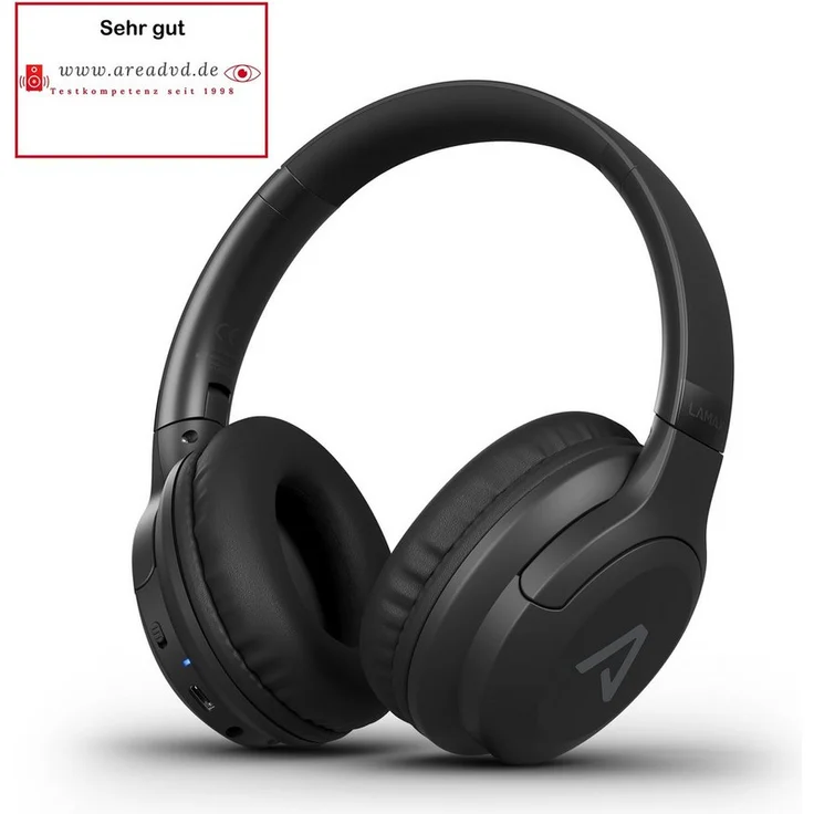 LAMAX Base2 Bluetooth-Kopfhörer, bis zu 48 Stunden Akkulaufzeit, modernes USB-C (schwarz) – Bild 1