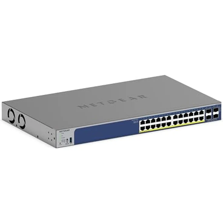 NETGEAR (GS728TXPV3) 24P GE POE+ SMART SWTH W/10G SFP+ Switch, Schwarz – Bild 2