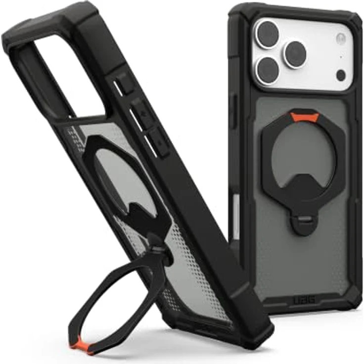 UAG Plasma XTE 360 MagSafe, Handyhülle mit 360° drehbarem Kickstand, verstärkten TPU-Stoßfängern und Fallschutz für iPhone 18 Pro Max/17 Pro Max, black/orange – Bild 1