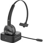 Conceptronic POLONA03BDA Kabelloses Bluetooth-Headset mit Ladedoc & Bluetooth USB Audio Adapter, Schwarz