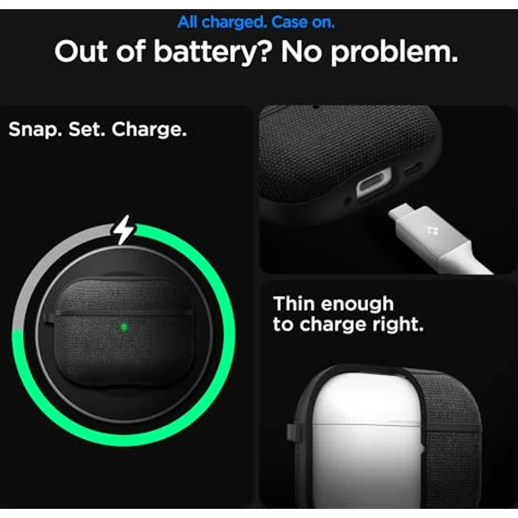 Spigen Urban Fit, Kopfhörertasche + Schutzhülle für Apple AirPods Pro 3, Schwarz – Bild 6