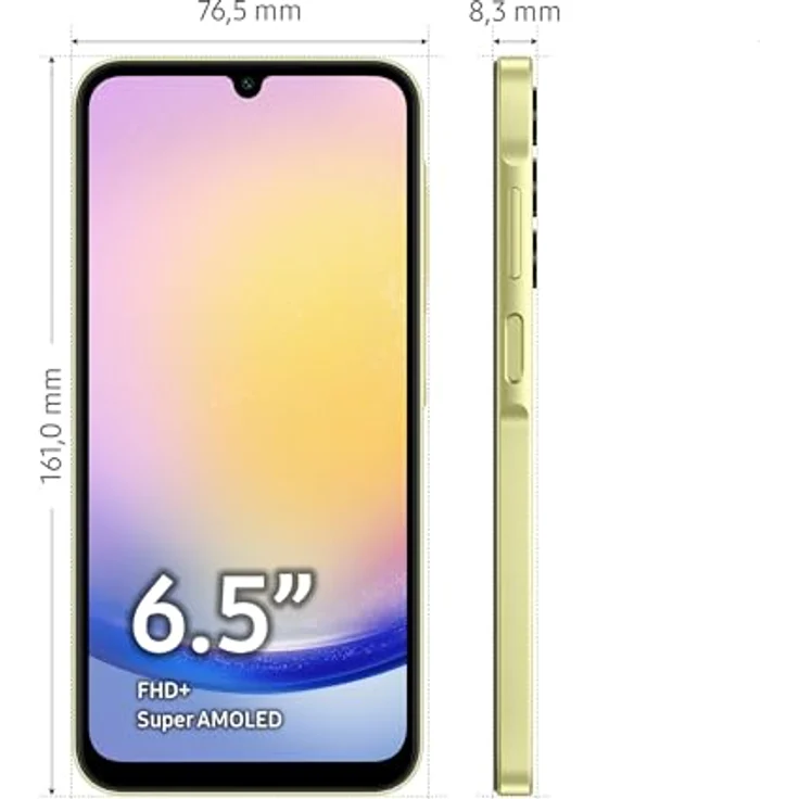 Samsung Galaxy A25 5G Smartphone, Simlockfrei ohne Vertrag 128 GB, Gelb – Bild 3
