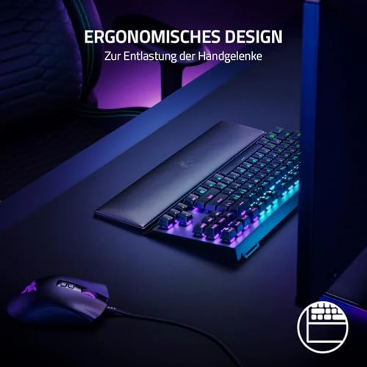 Razer Ergonomische Handgelenkauflage für Tastaturen ohne Ziffernblock, schwarz – Bild 4