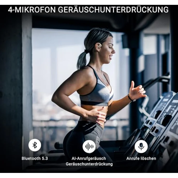 OpenRock S Open Ear Bluetooth 5.3 Kopfhörer, Kabellose Bluetooth Kopfhörer mit 60-Std-Spielzeit,ENC Call Noise Cancelling,IPX5 Wasserdicht, für Sport, Freizeit und Unterhaltung – Bild 4