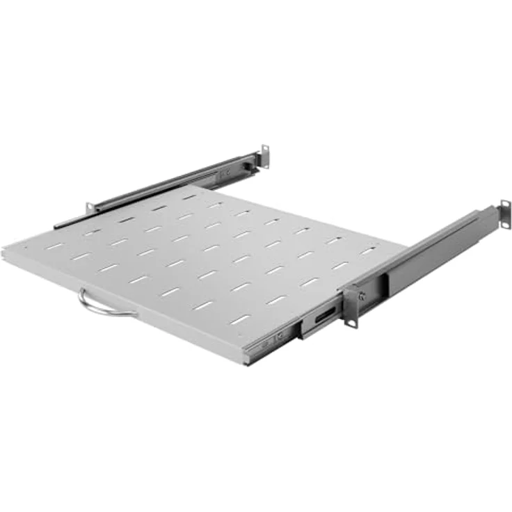 STALFLEX Server Netzwerkschrank 19 Zoll 1U, Hochbelastbarer Stahl, Universell Ausziehbares Belüftetes Rackmontage Kragarmtablett, 350mm Fachboden – Bild 1