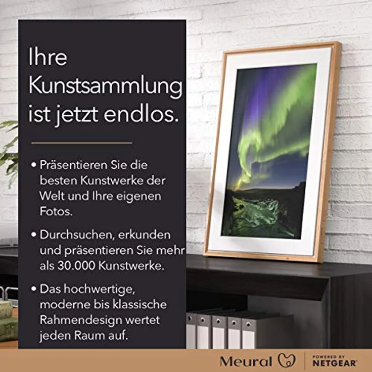 MEURAL Canvas II MC327WL Smart Art Digitale HD-Leinwand 48 x 74 cm (Weißer Rahmen, 27 Zoll, Gemälde & Fotografien in naturgetreuen Details wiedergegeben, NFT Crypto Art, WLAN mit App) - Preisvergleich – Bild 2