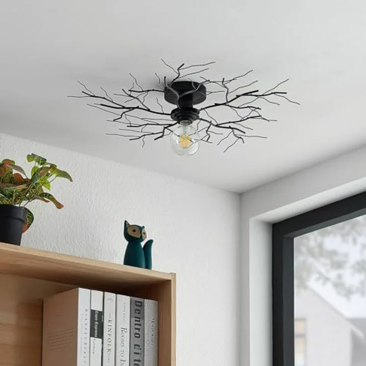 Lindby Deckenlampe 'Vetki' (Modern) in Schwarz aus Metall (1 flammig, E27) - Deckenleuchte, Lampe, Wohnzimmerleuchte – Bild 3