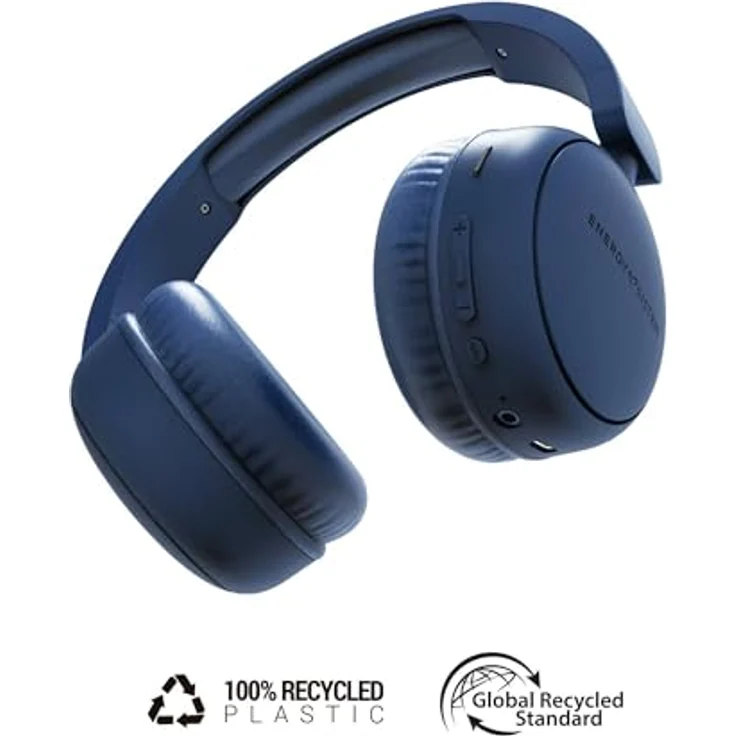 Energy Sistem Indigo Radio Color Headphones, Kabellose Bluetooth-Kopfhörer mit 16 Stunden Akkulaufzeit, FM-Radio und Micro-SD-Slot, blau – Bild 2