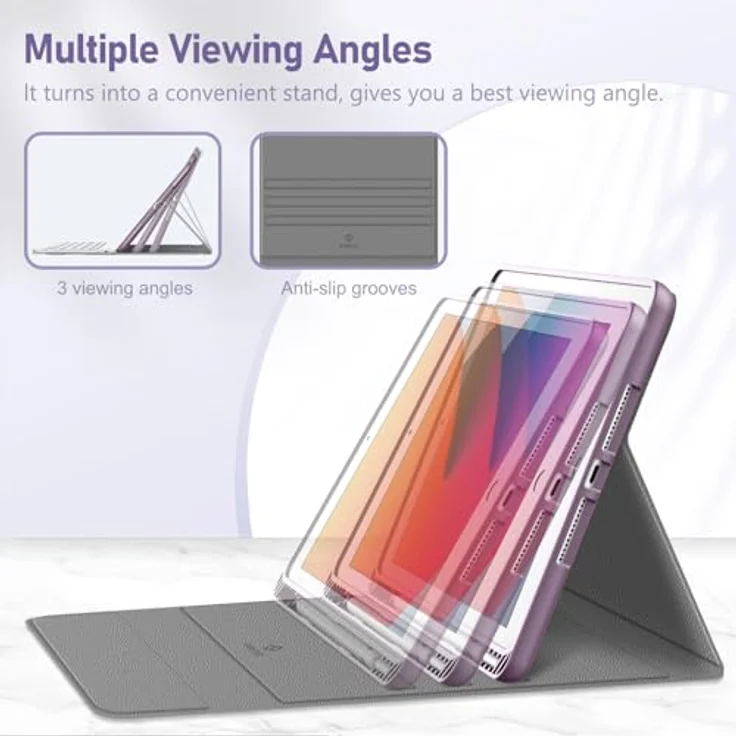 Fintie Tastatur Hülle für iPad 10.2 Zoll (9/8/7 Generation - 2021/2020/2019), Lavendel, magnetisch Abnehmbare Tastatur, Pencil Halter – Bild 3
