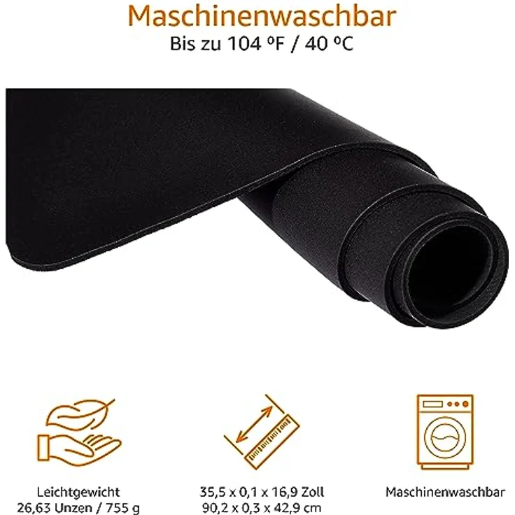 AmazonBasics Großes Gaming-Mauspad, Computer, verlängert, Schwarz – Bild 4