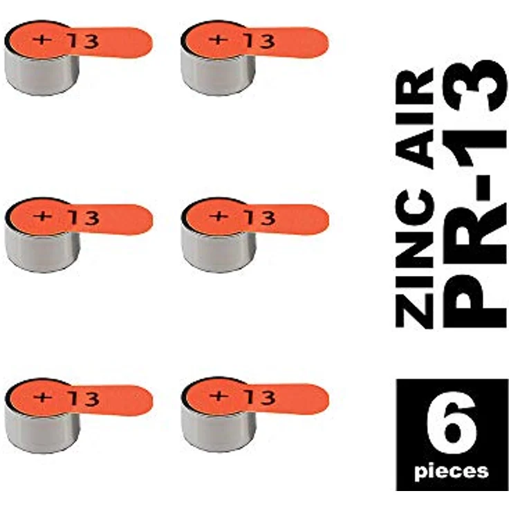 Panasonic PR13 Zink-Luft-Batterien für Hörgeräte, Typ 13, 1.4V, Hörgerätbatterien, 6er Pack, orange – Bild 3