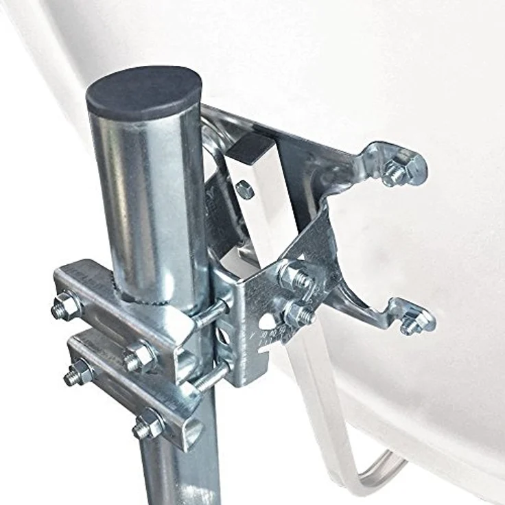 ARLI 60cm HD SAT Anlage, lichtgraue Satellitenantenne mit Single LNB, 20m Koaxialkabel, Satfinder und 2 vergoldeten F-Steckern – Bild 2