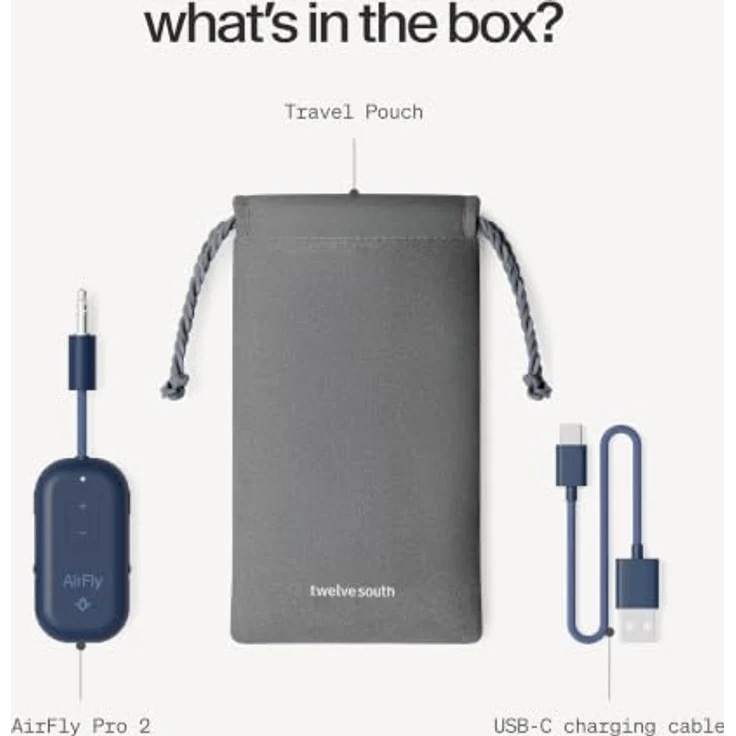 Twelve South AirFly Pro 2, Bluetooth-Audio-Transmitter für Klinke/USB-C, Blau – Bild 8