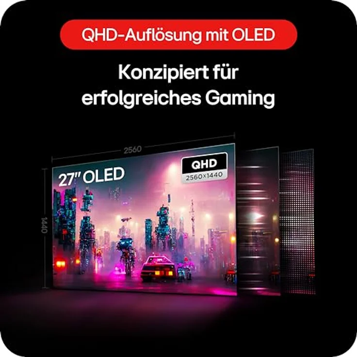 LG Electronics 27GS95QX-B.AEU Ultragear™ Gaming OLED-Monitor 27" (2560 x 1440, HDR10, 0,03ms GtG, 40 Hz) - Schwarz, NVIDIA G-Sync™, AMD FreeSync™ – Bild 3