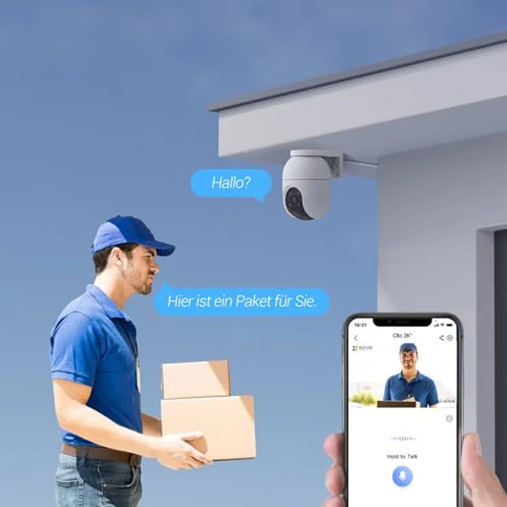 EZVIZ C8c 3K Pan&Tilt WLAN Kamera, Outdoor Überwachungskamera mit Personen-/Fahrzeugerkennung, 5MP, Zwei-Wege-Audio, Automatische Verfolgung, Farbnachtsicht, wetterfest, H.265-Videotechnologie – Bild 5