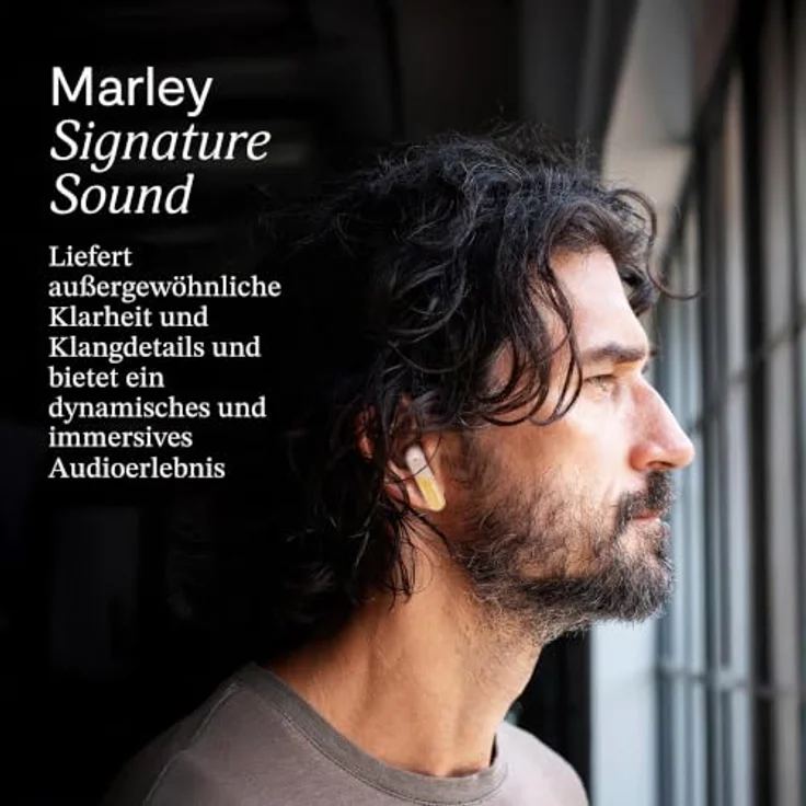 House of Marley Trenchtown, kabellose In-Ear-Kopfhörer mit ANC, bis zu 24 Std. Akkulaufzeit, beige – Bild 2