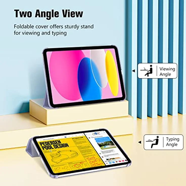 ProCase Hülle für iPad A16 11" (2025) / iPad 10. Gen. (2022) - Leichtes, dünnes Hardcase mit Auto Wake/Sleep - Helllila – Bild 4