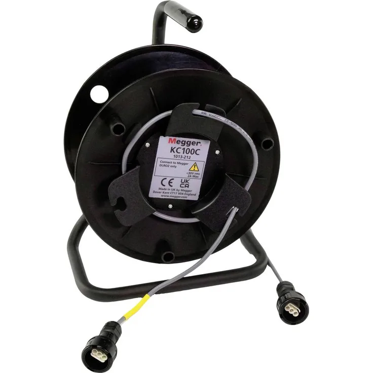 Megger 1013-212 Kabeltrommel 100m, leichte Verlängerung mit verbesserter Sicherheitsfunktion, grau