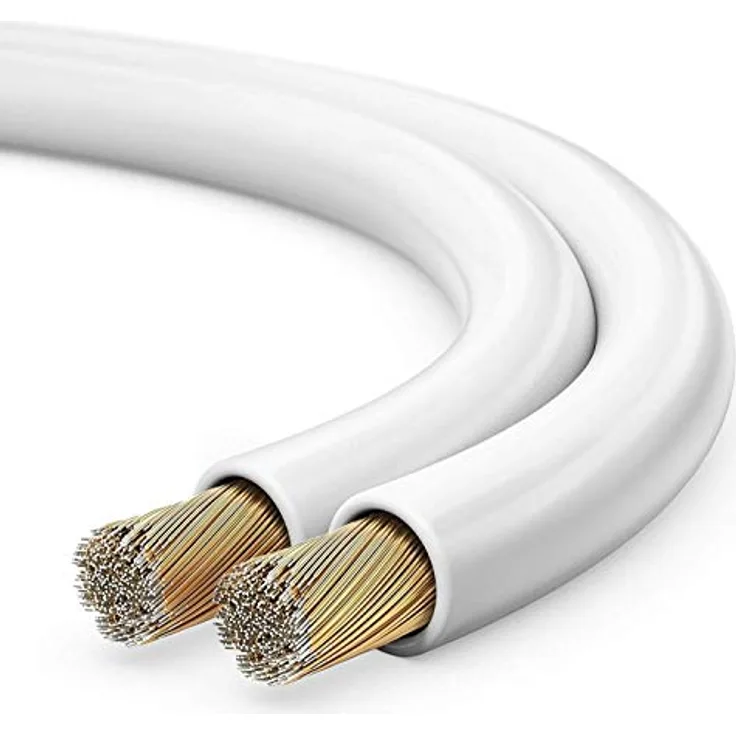 Sonero® 50 Meter 2x0,75mm² CCA Lautsprecherkabel/Boxenkabel, Farbe: weiß