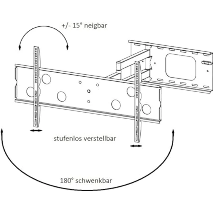 NEG Profi Universal TV-Wandhalterung Extender 7515 (schwarz) Schwenk-, neig- und ausziehbar, Full Motion – Bild 5