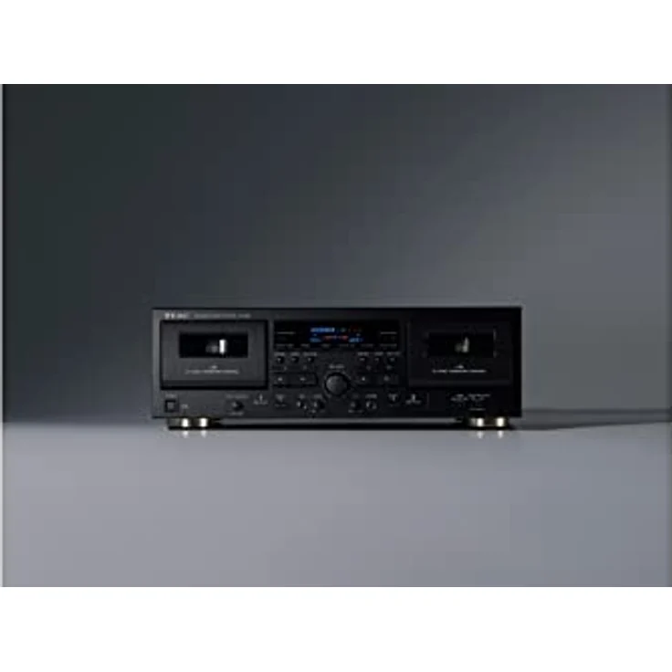 Teac W-1200(B) Doppelkassettendeck (Kassettenspieler, Aufnahme-Wiedergabe, Mikrofoneingang für Karaoke und Ansagen, USB-Ausgang für digitale Aufnahme auf PC-Mac, Konferenzprotokolle), Schwarz – Bild 2