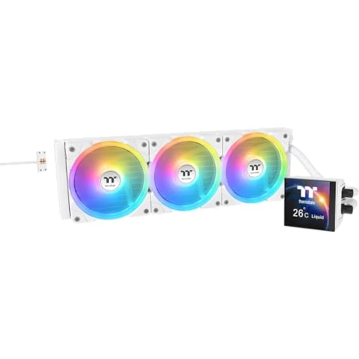 Thermaltake MAGFloe 420 Ultra, All-In-One Liquid Cooler mit 3.95" LCD-Display und leistungsstarken SWAFANs, Snow – Bild 1