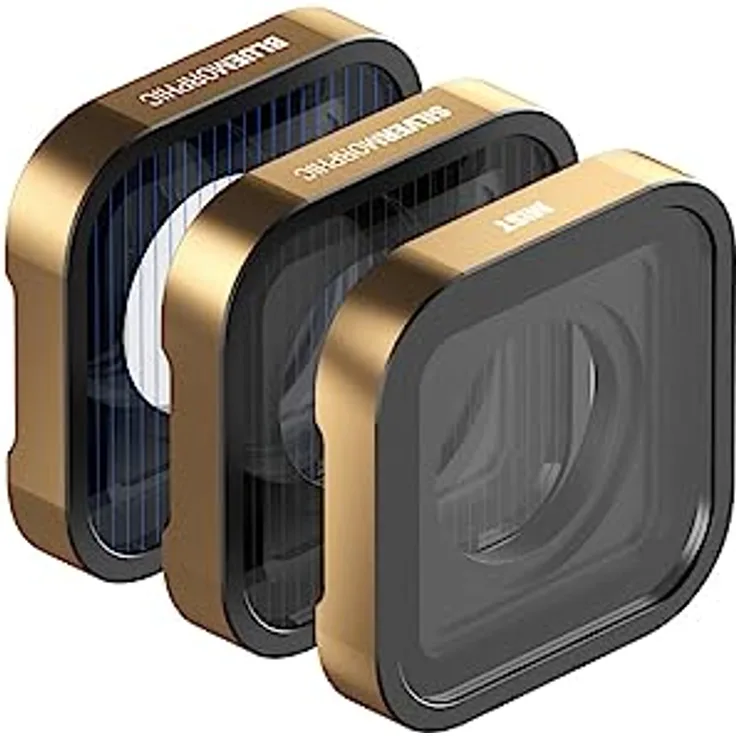 PolarPro - GoPro Hero 9, 10, 11 & 12-3er-Pack - Mist(1/4) - BlueMorphic - SilverMorphic - CinemaSeries Glass - Nebelstreuung und kreative Streifen