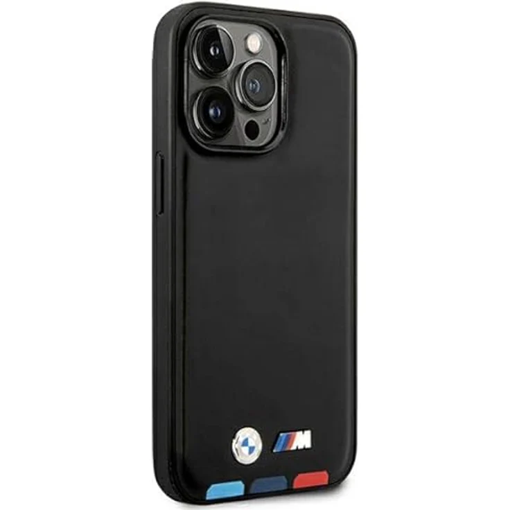 Etui BMW BMHMP14L22PTDK Hülle für iPhone 14 Pro 6,1" schwarz/Black Leather Stamp Tricolor – Bild 4
