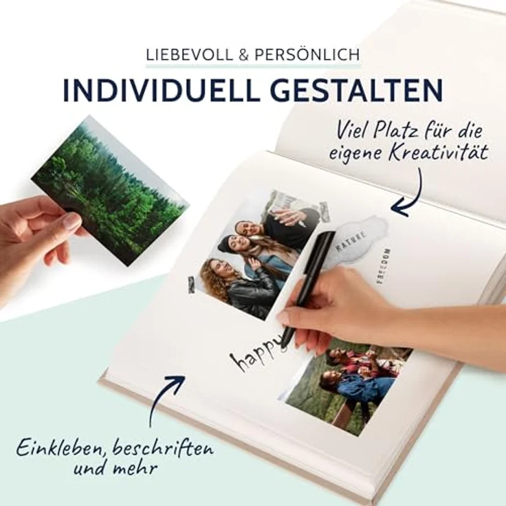 goldbuch Fotoalbum Summertime Trend 2 mit 100 weißen Seiten mit Pergamin-Trennblättern und Leineneinband, für bis zu 600 Bilder, 31605, Hochwertiges Papier, Beige, 30 x 31 cm – Bild 5