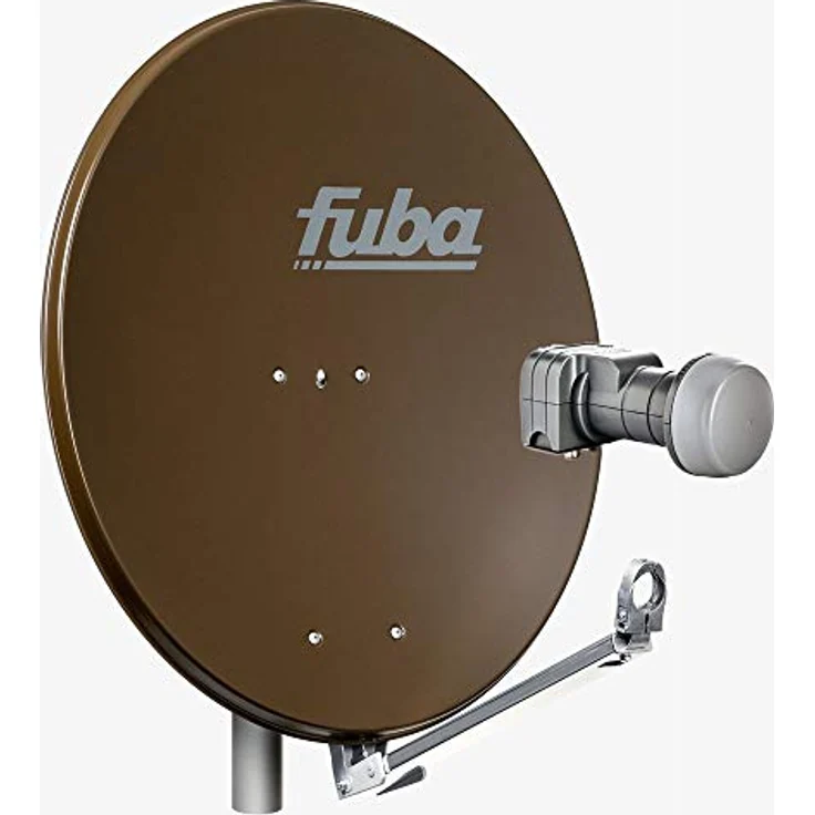 Fuba Satellitenschüssel Komplettset DAL 802 B, 80 cm Aluminium in Braun, HDMI, UHD 4K/8K, Twin LNB für 2 Teilnehmer – Bild 1