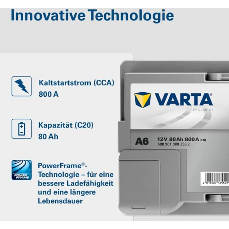 VARTA A6 Silver Dynamic AGM, 12V 80Ah Autobatterie für Start-Stop Systeme, 800A, auslaufsicher und rüttelfest – Bild 5