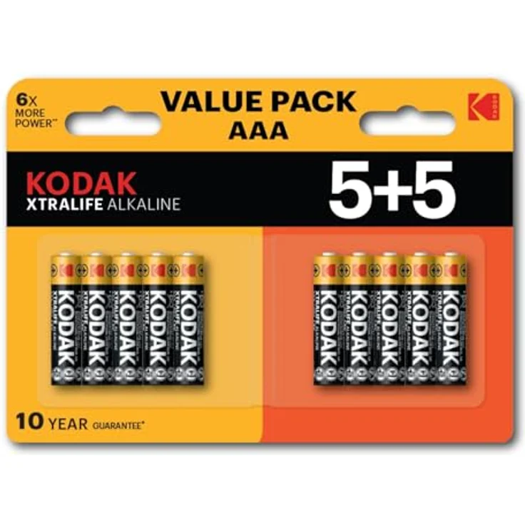 Kodak Xtralife AAA LR3 Alkalibatterien, 10er-Pack, langanhaltende Leistung und auslaufsicher – Bild 2