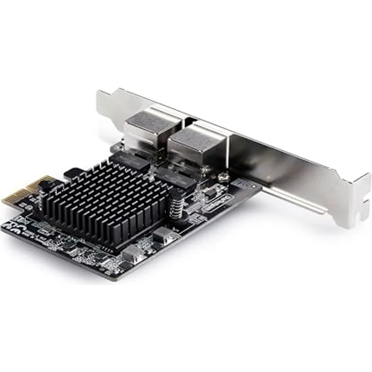 StarTech .com PR25GR-NETWORK-CARD, Interne PCI Express Netzwerkkarte mit 2x 5 Gbps Ethernet Ports, Schwarz – Bild 2