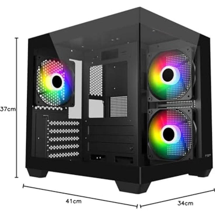 FSP Fortron POC0000286 PC-Gehäuse, Micro-ATX/M-ITX, ARGB, Schwarz/Weiß – Bild 6