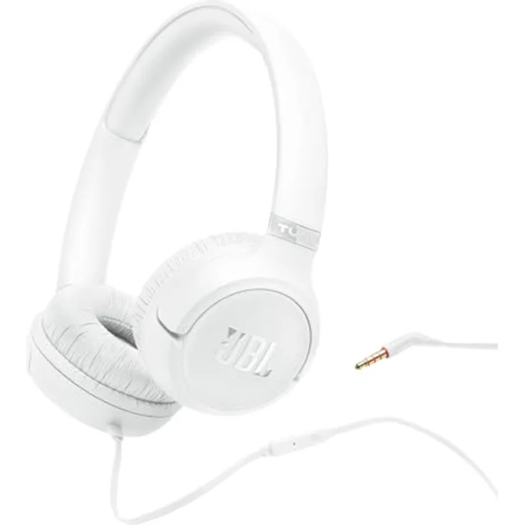 JBL Tune 530, Comfort-Fit Wired On Ear Kopfhörer mit Mikrofon, reiner Bass-Sound, EQ-Voreinstellungen, faltbares Design, verwicklungsfreies Kabel, Weiß – Bild 1