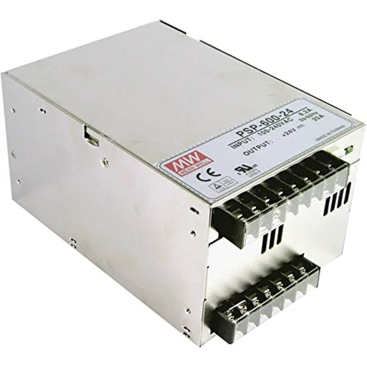Mean Well PSP-600-48 AC/DC-Netzteil, 600 W, 48 V/DC, 12,5 A, aktiver PFC, Kühlung durch Ventilator