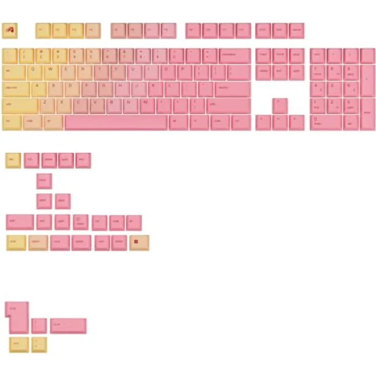 Glorious GPBT Gradient Keycaps, ANSI Layout (US), PBT, Dye-Sub - Grapefruit