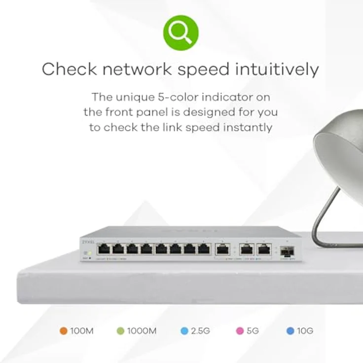 ZYXEL 12-P SMART Managed Switch, Gigabit RJ-45 & Multi-Gigabit Ports, webbasierte Verwaltung, energiesparend, Flüster-Silent – Bild 5