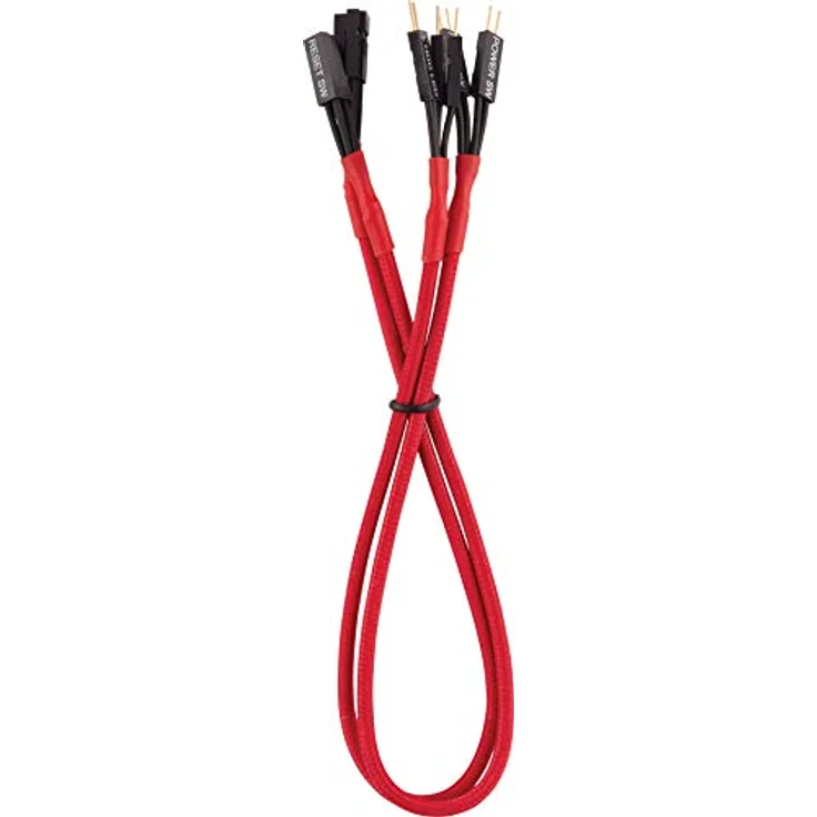 Corsair Premium Sleeved Front Panel Extension Kabel Verlängerungskit, Rot – Bild 5