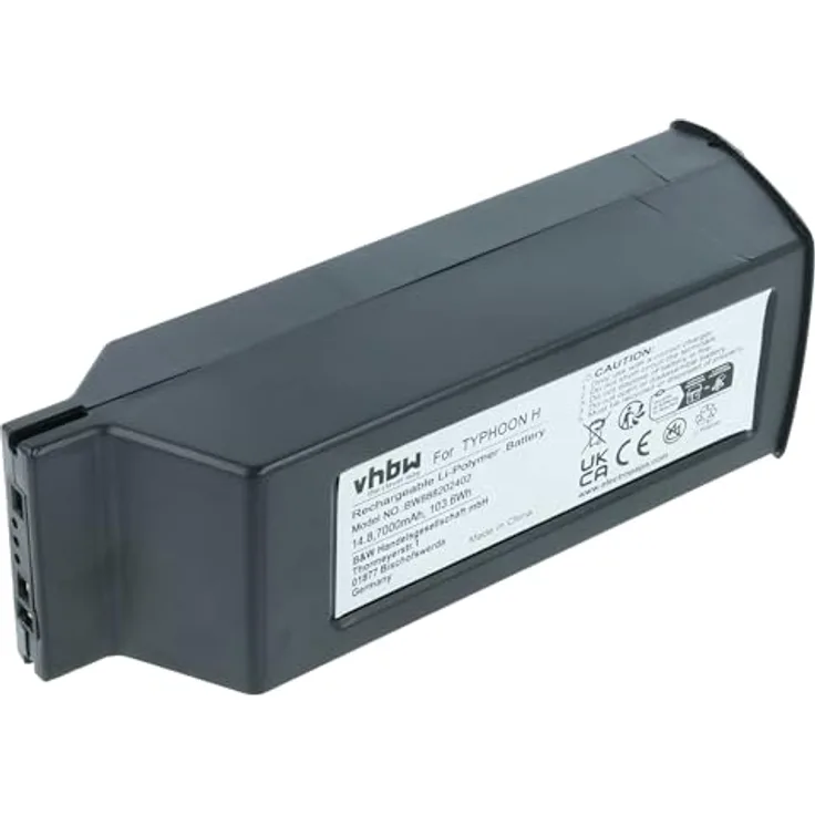 vhbw Akku für Yuneec H480 und Typhoon H, Li-Polymer 7000 mAh (14,8 V), schwarz, leistungsfähiger wiederaufladbarer Drohnen-Akku