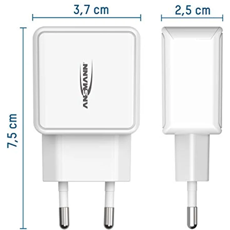 ANSMANN 2-Port Dual USB Ladegerät 2.4A - USB Charger mit Smart-IC Ladesteuerung, Netzteil besonders geeignet für iPhone, Samsung Galaxy, Huawei, Xiaomi, Tablet, GoPro, e-Book Reader, etc. – Bild 4